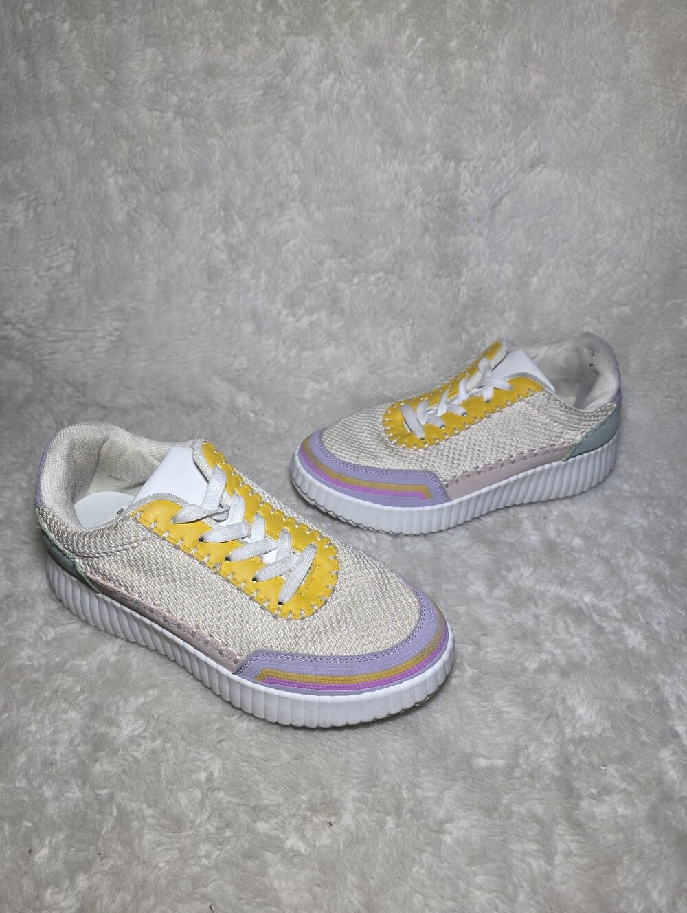 Dirty Laundry Spirited Pastel Colorblock Chunky Platform Mesh Sneakers Shoes 7